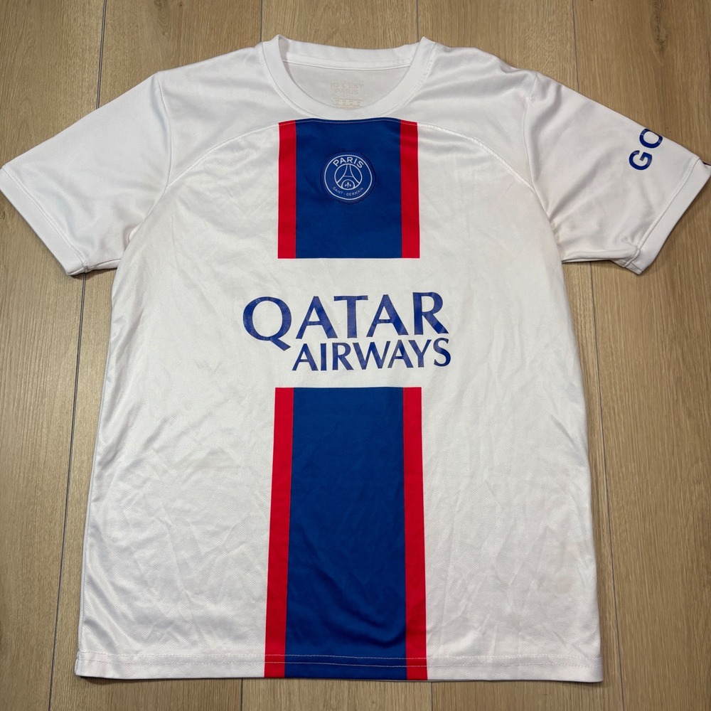 PSG Lionel Messi 30 Jersey White 2022-23 Qatar Airways GOAT Men Size Medium